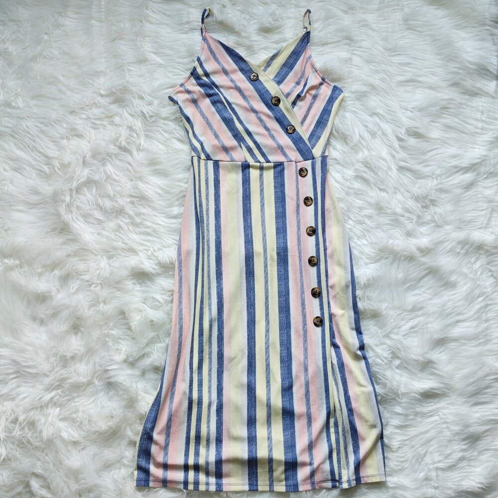 Retrod Pastel Striped Midi Sundress, SIZE Medium